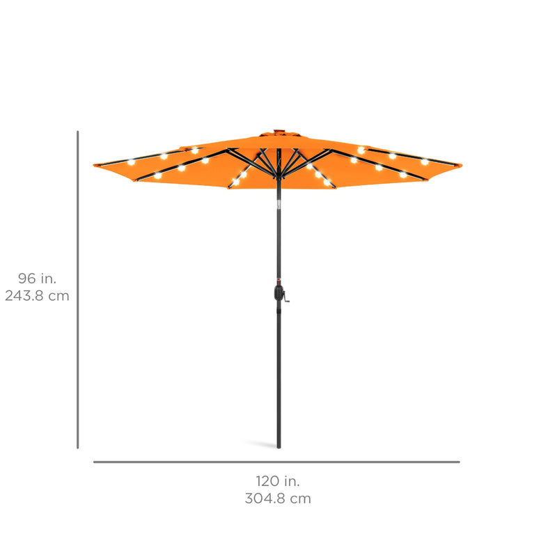 Solar LED Lighted Patio Umbrella w/ Tilt Adjustment, UV-Resistant - 10ft - Kivo Store