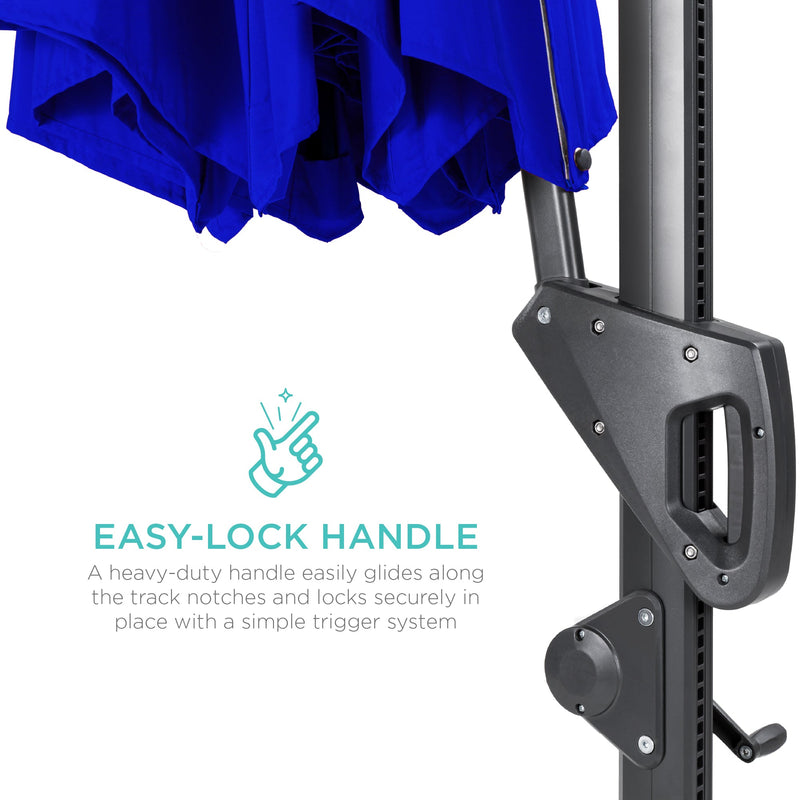 360-Degree Solar LED Cantilever Offset Patio Umbrella w/ Tilt - 10ft - Kivo Store
