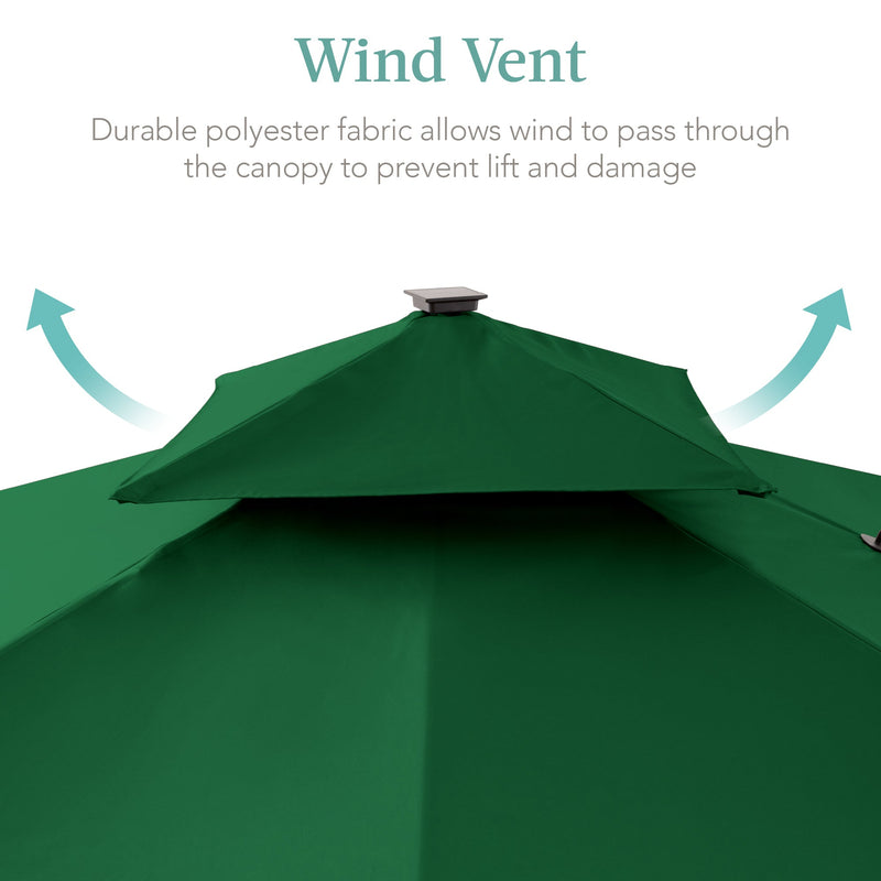 2-Tier Square LED Cantilever Offset Umbrella w/ 360 Rotation, Base - 10x10ft - Kivo Store