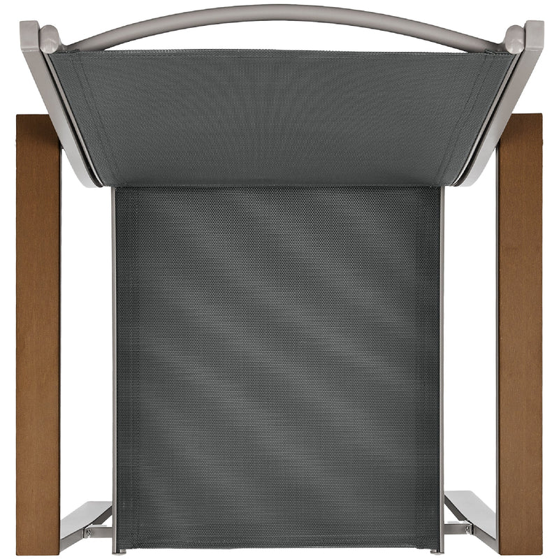 Set of 2 Stackable Textilene Chairs w/ Armrests, Dining Accent Furniture