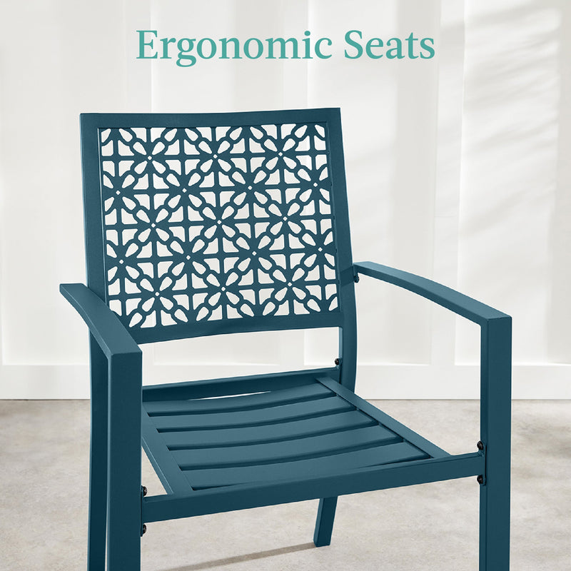 3-Piece Stackable Steel Outdoor Conversation Bistro Set