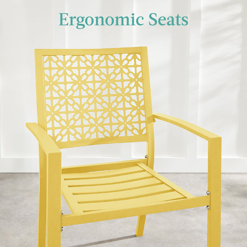3-Piece Stackable Steel Outdoor Conversation Bistro Set