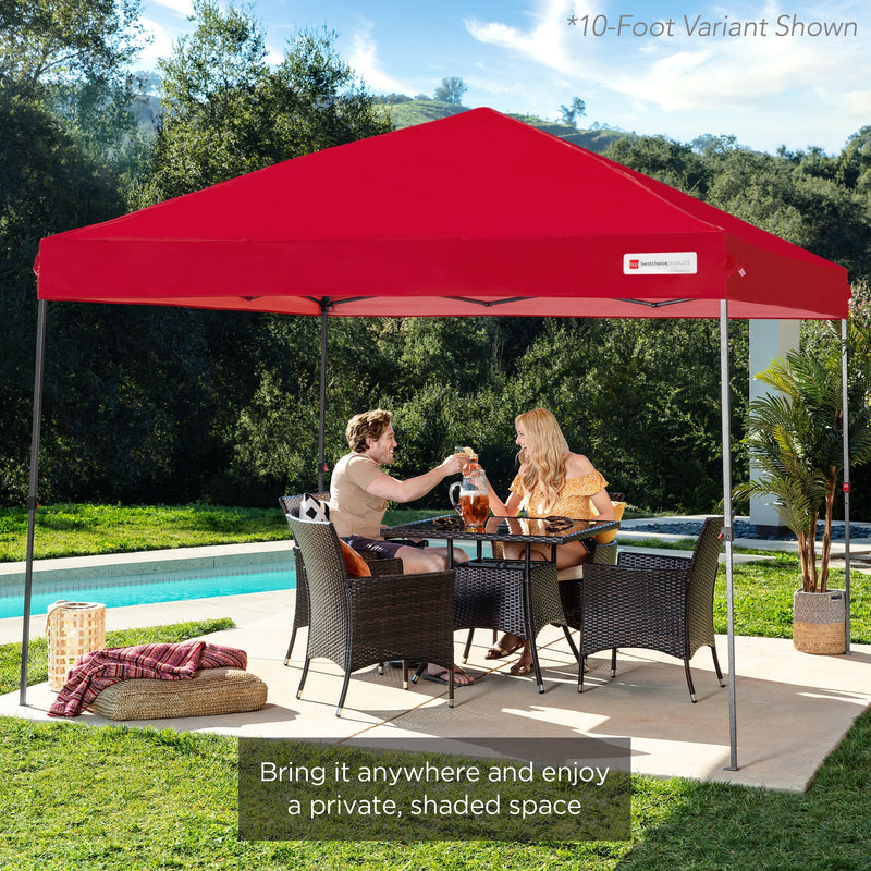 One-Person Setup Instant Pop Up Canopy w/ Case, 4 Weight Bags - 8x8ft - Kivo Store