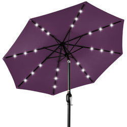 Solar LED Lighted Patio Umbrella w/ Tilt Adjustment, UV-Resistant - 10ft - Kivo Store