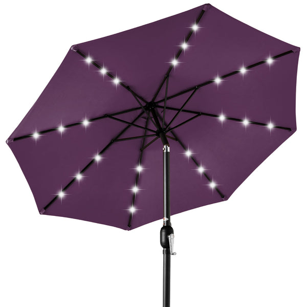 Solar LED Lighted Patio Umbrella w/ Tilt Adjustment, UV-Resistant - 10ft - Kivo Store