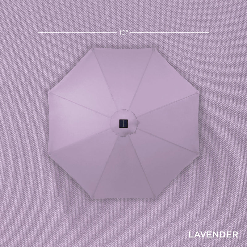 Solar LED Lighted Patio Umbrella w/ Tilt Adjustment, UV-Resistant - 10ft