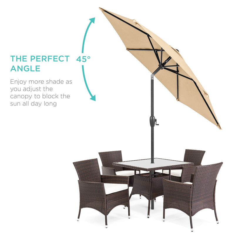 Outdoor Market Patio Umbrella w/ Push Button Tilt, Crank Lift - 7.5ft - Kivo Store