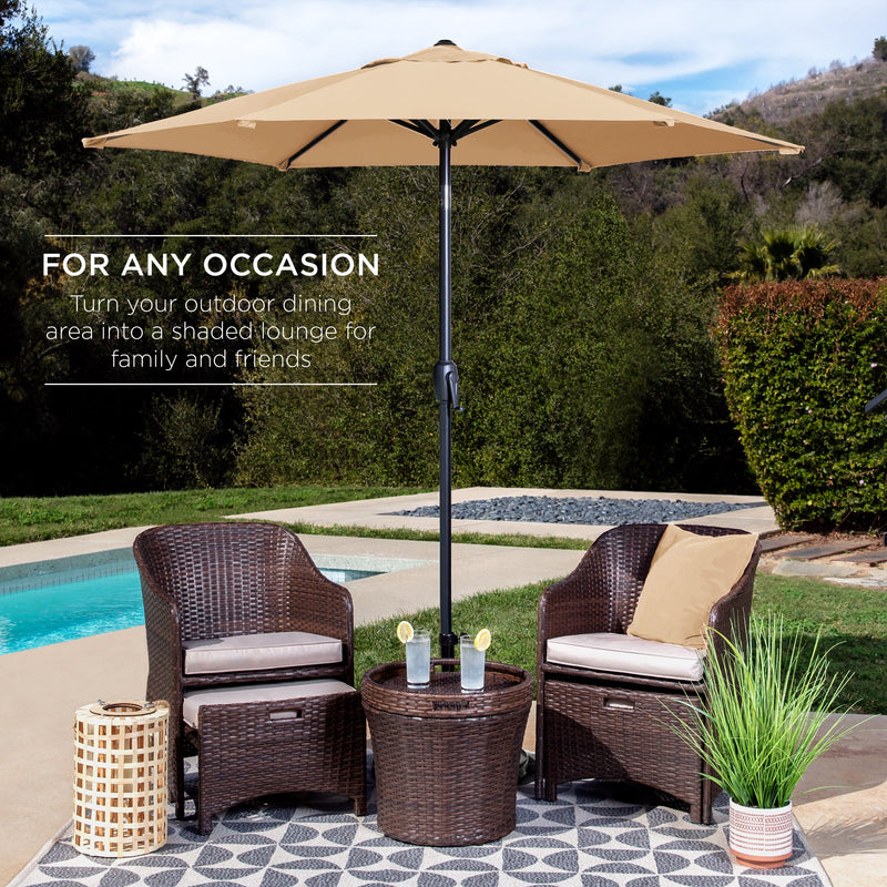 Outdoor Market Patio Umbrella w/ Push Button Tilt, Crank Lift - 7.5ft - Kivo Store