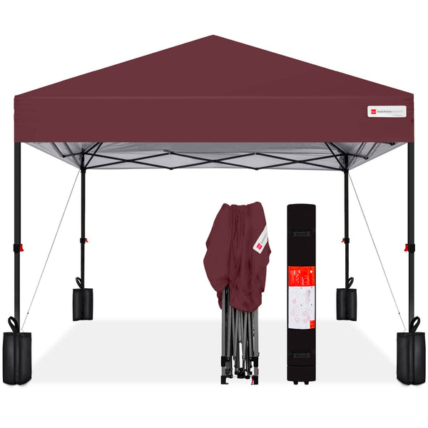 One-Person Setup Instant Pop Up Canopy w/ Case, 4 Weight Bags - 8x8ft - Kivo Store