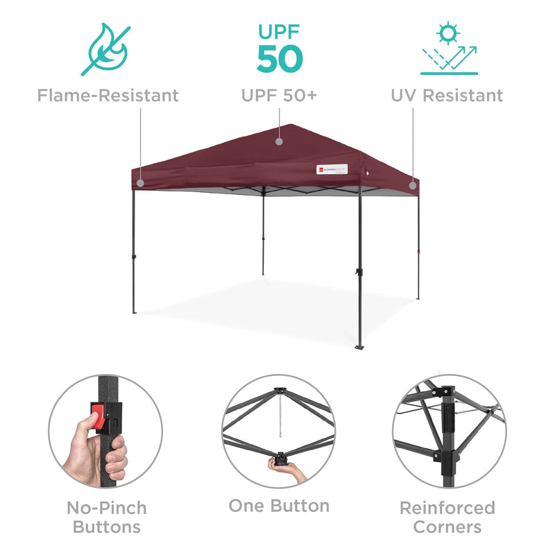 One-Person Setup Instant Pop Up Canopy w/ Case, 4 Weight Bags - 8x8ft - Kivo Store