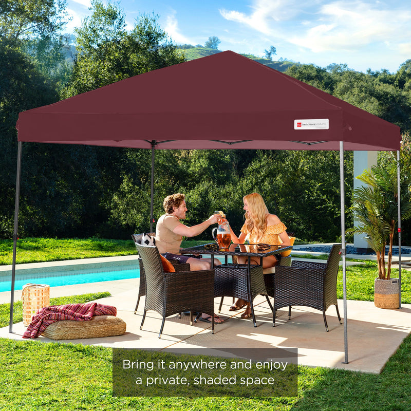 One-Person Setup Instant Pop Up Canopy w/ Case, 4 Weight Bags - 10x10ft - Kivo Store