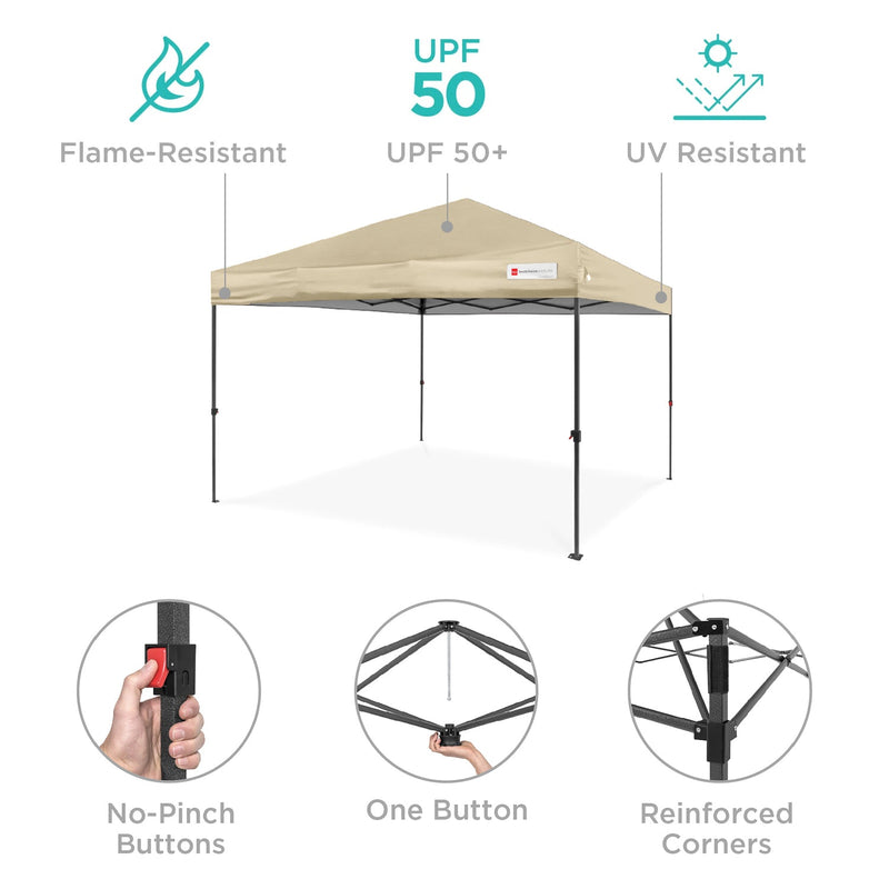 One-Person Setup Instant Pop Up Canopy w/ Case, 4 Weight Bags - 12x12ft