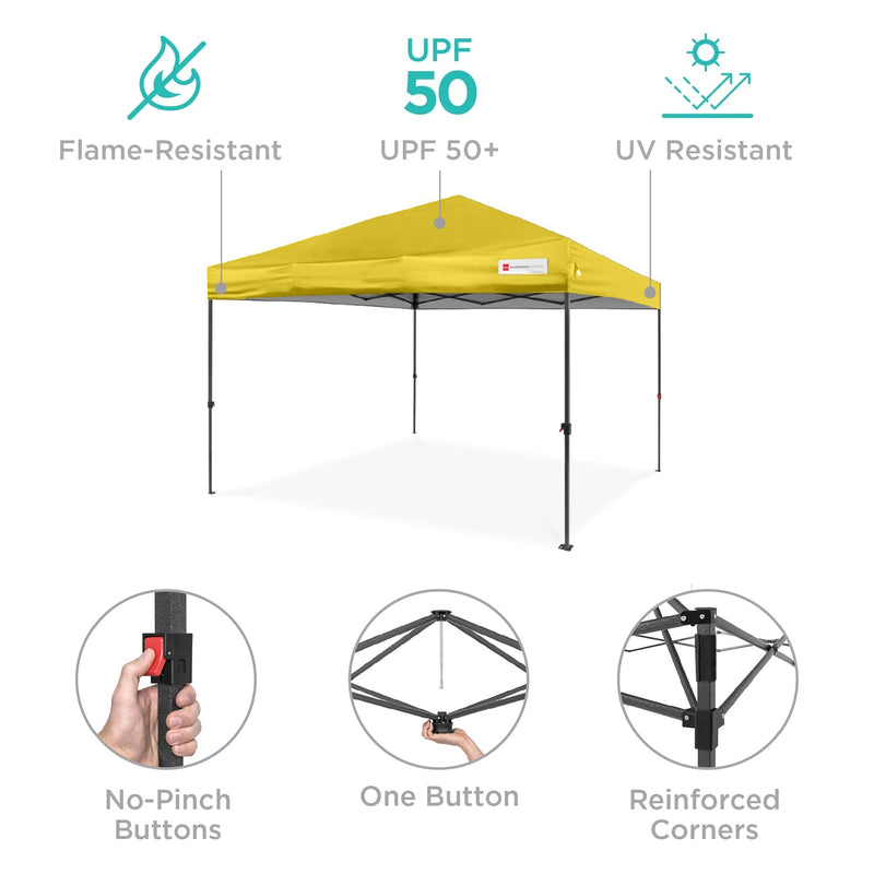One-Person Setup Instant Pop Up Canopy w/ Case, 4 Weight Bags - 12x12ft - Kivo Store
