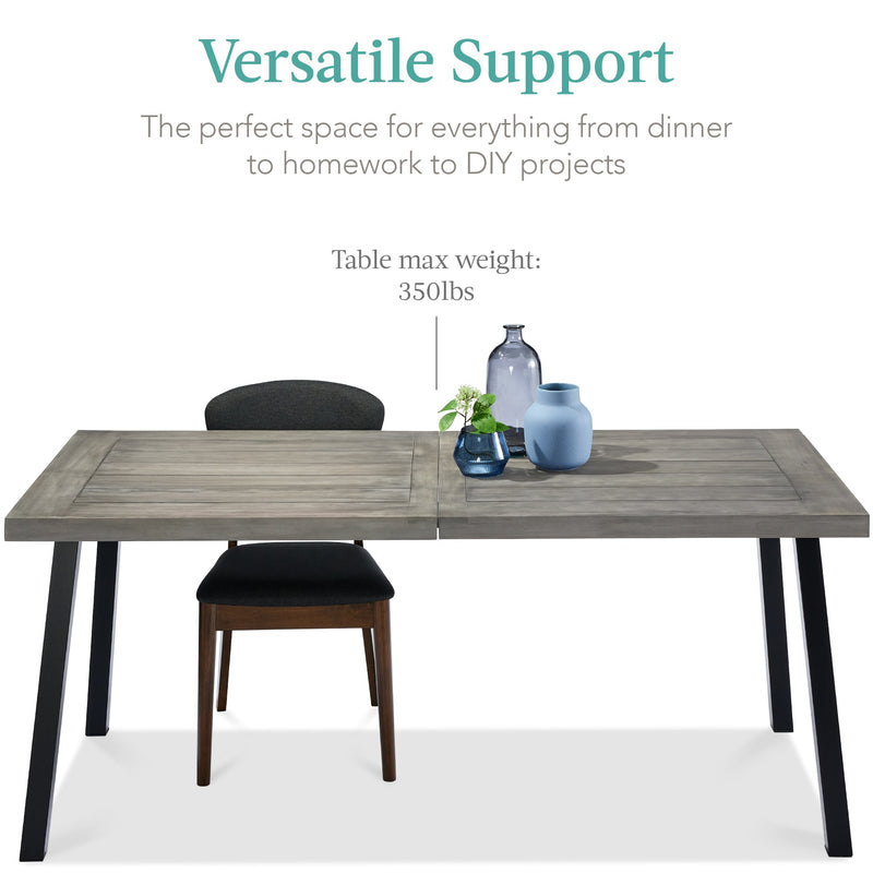 6-Person Indoor Outdoor Acacia Wood Dining Table
