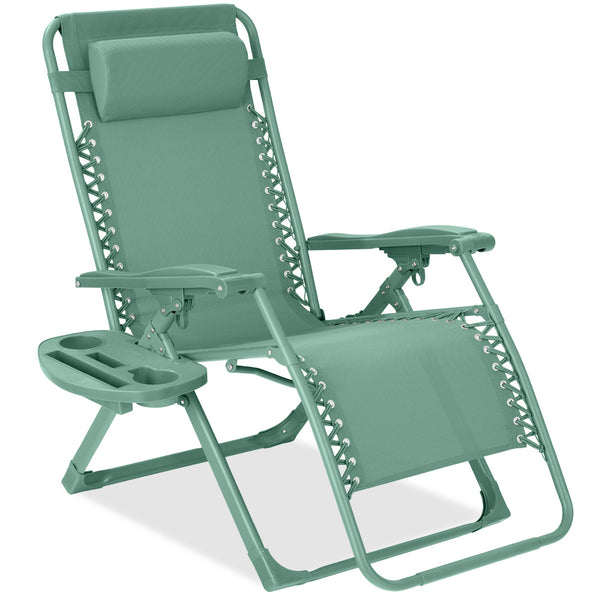 Monochromatic Zero Gravity Patio Chair Recliner w/ Side Tray, Headrest - Kivo Store