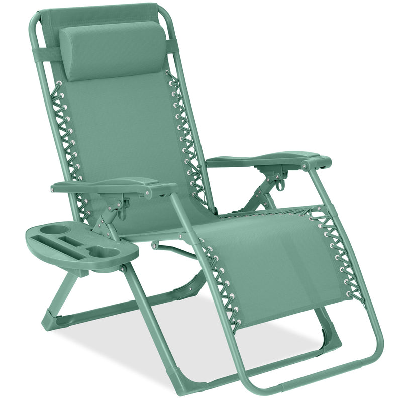 Monochromatic Zero Gravity Patio Chair Recliner w/ Side Tray, Headrest - Kivo Store