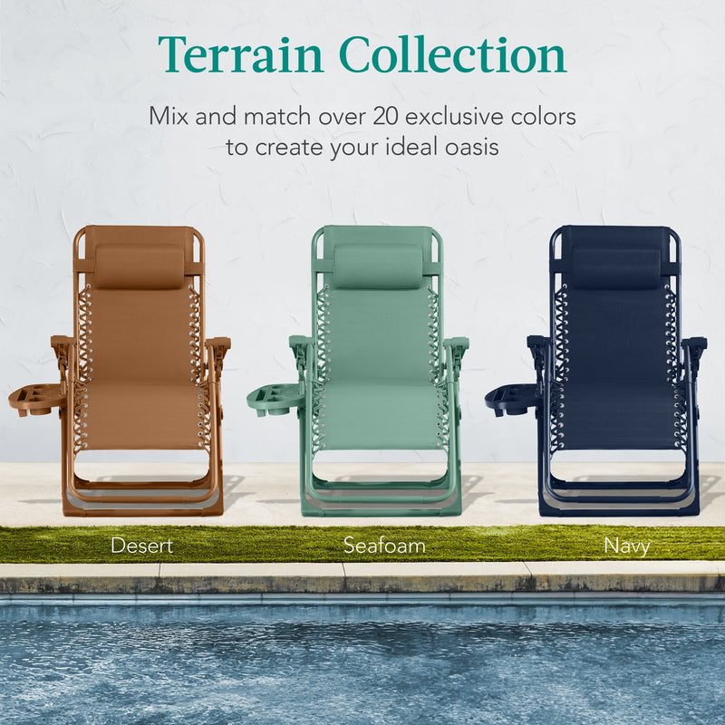 Monochromatic Zero Gravity Patio Chair Recliner w/ Side Tray, Headrest - Kivo Store