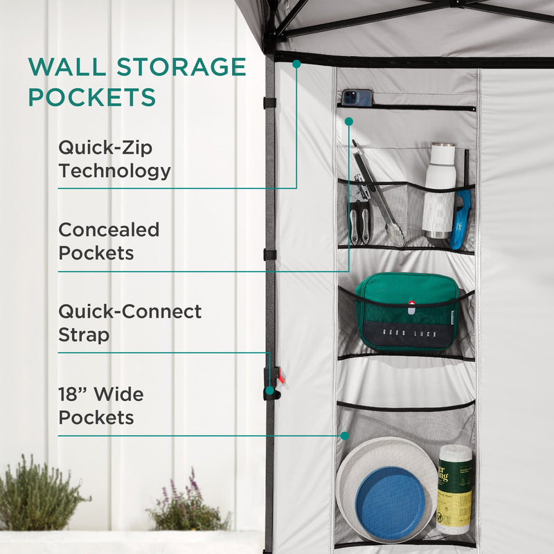 One-Person Setup Instant Pop Up Canopy w/ Side Wall, Carrying Case - 10x10ft - Kivo Store