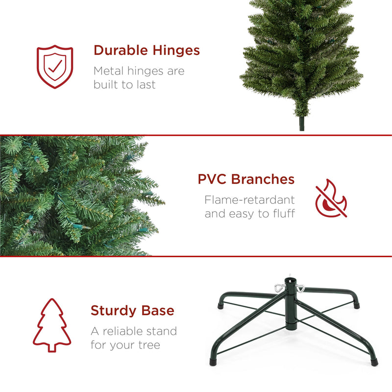 Prelit Spruce Pencil Christmas Tree w/ 2-In-1 LED Lights