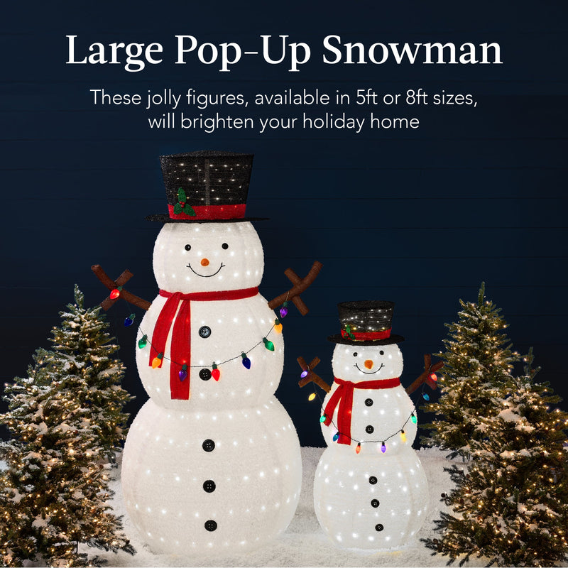 Lighted Pop-Up Snowman Outdoor Christmas Decoration w/ LED Lights - Kivo Store