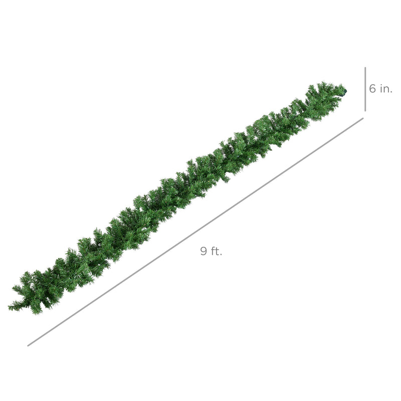 9ft Pre-Lit Christmas Garland w/ 50 Lights, Pine Cones, Berries