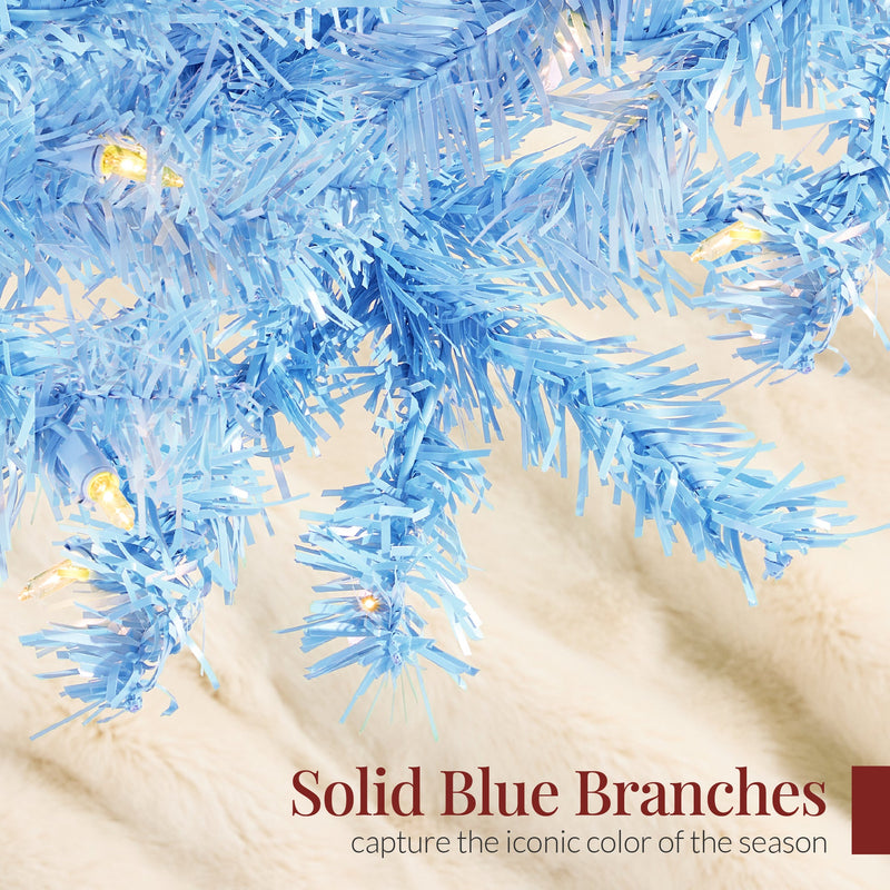 Pre-Lit Artificial Baby Blue Christmas Tree w/ Incandescent Lights