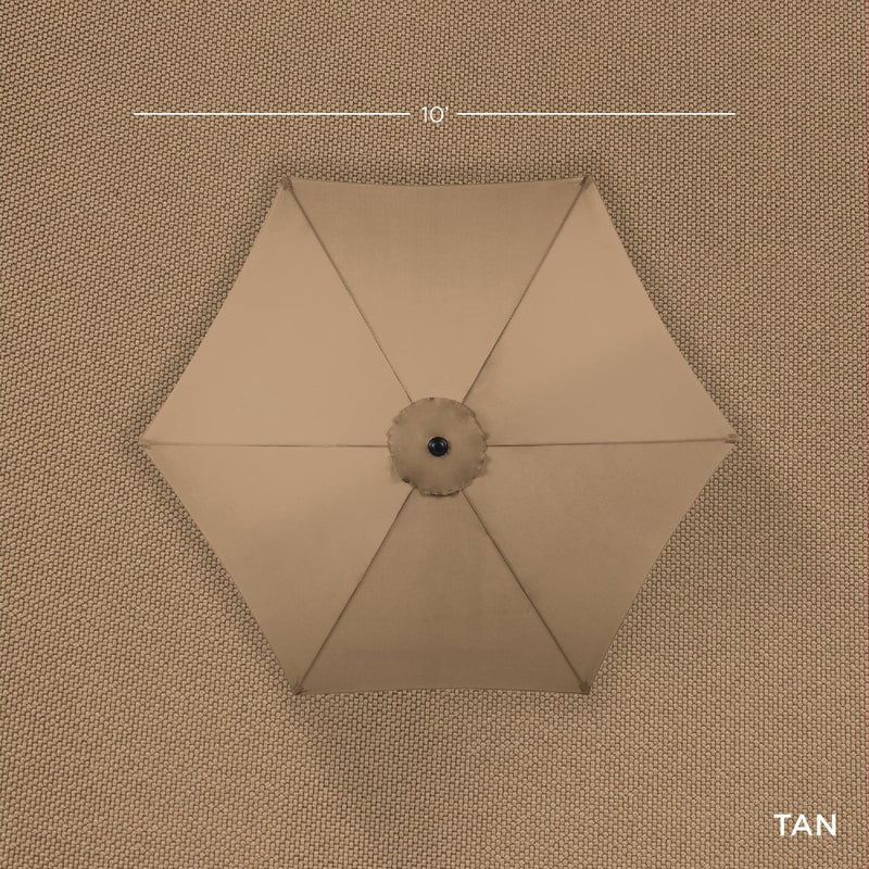 Outdoor Woodgrain Pattern Patio Umbrella Decoration w/ Tilt, Crank - 10ft