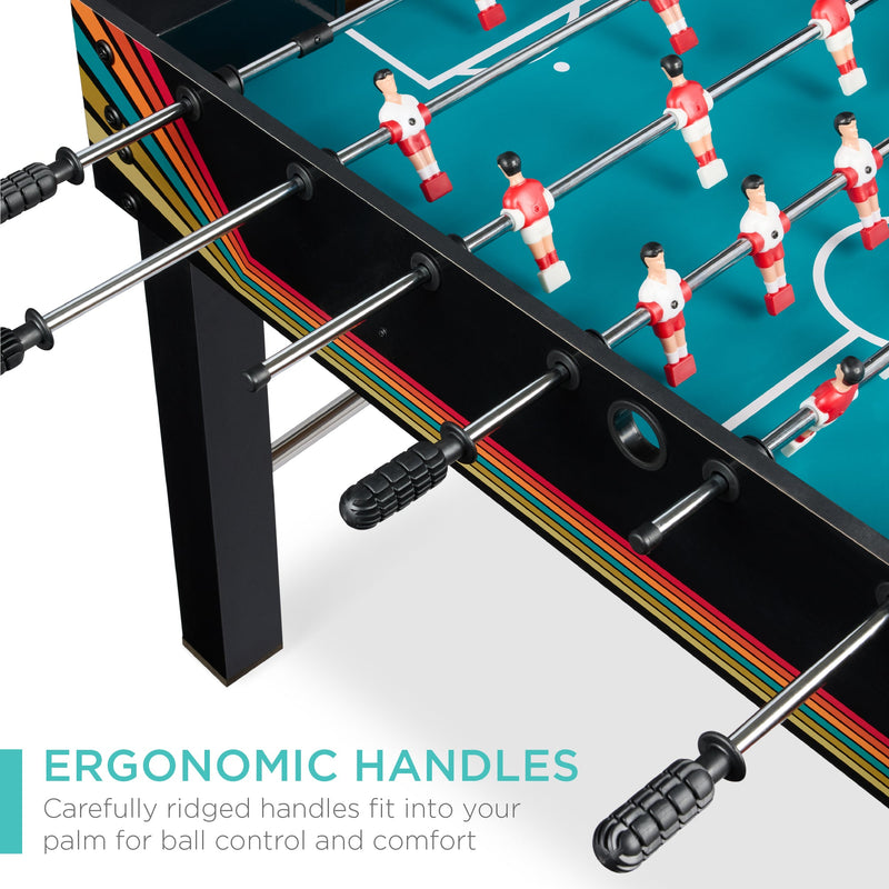 Foosball Game Table, Arcade Table Soccer w/ 2 Cup Holders, 2 Balls - 48in