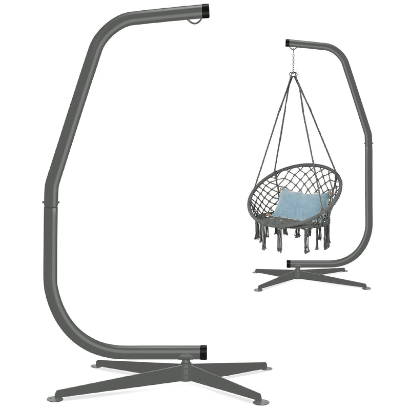 Curved Hanging Hammock C-Stand w/ All-Weather, Steel Frame - Stand Only
