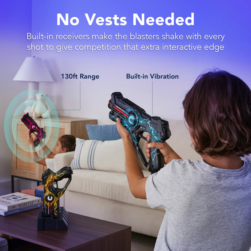 Set of 4 Rechargeable Laser Tag Blasters w/ Docking Station, No Vests Needed - Kivo Store