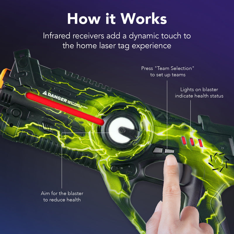 Set of 4 Rechargeable Laser Tag Blasters w/ Docking Station, No Vests Needed - Kivo Store