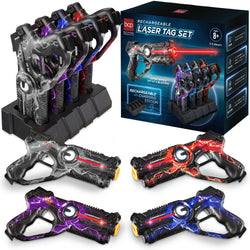 Set of 4 Rechargeable Laser Tag Blasters w/ Docking Station, No Vests Needed - Kivo Store