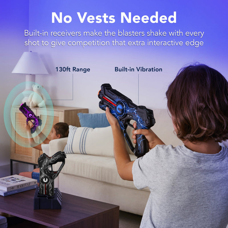 Set of 4 Rechargeable Laser Tag Blasters w/ Docking Station, No Vests Needed - Kivo Store