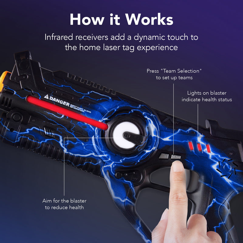 Set of 4 Rechargeable Laser Tag Blasters w/ Docking Station, No Vests Needed - Kivo Store
