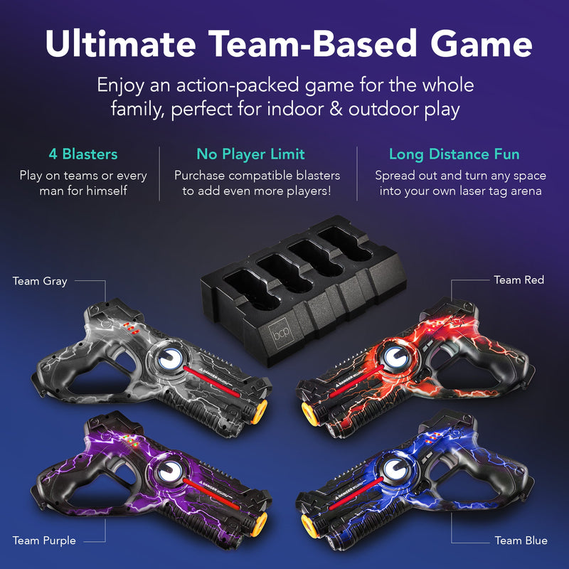 Set of 4 Rechargeable Laser Tag Blasters w/ Docking Station, No Vests Needed - Kivo Store
