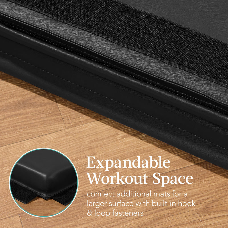 Folding Exercise Fitness Floor Mat w/ Handles & Balance Beam