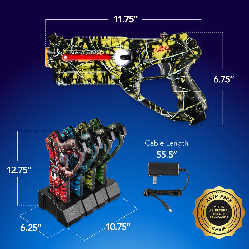 Set of 4 Rechargeable Laser Tag Blasters w/ Docking Station, No Vests Needed - Kivo Store