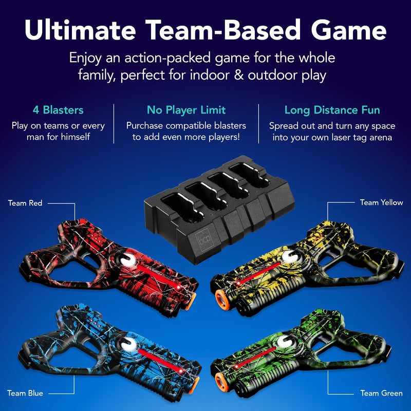 Set of 4 Rechargeable Laser Tag Blasters w/ Docking Station, No Vests Needed - Kivo Store
