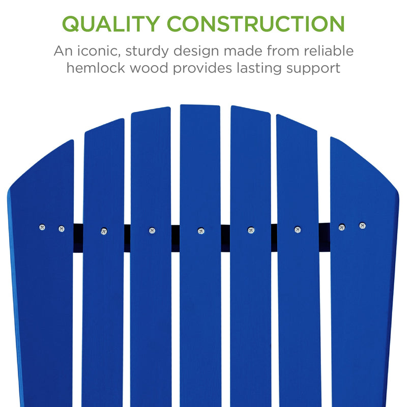 Folding Wooden Adirondack Chair, Accent Furniture w/ Natural Woodgrain - Kivo Store