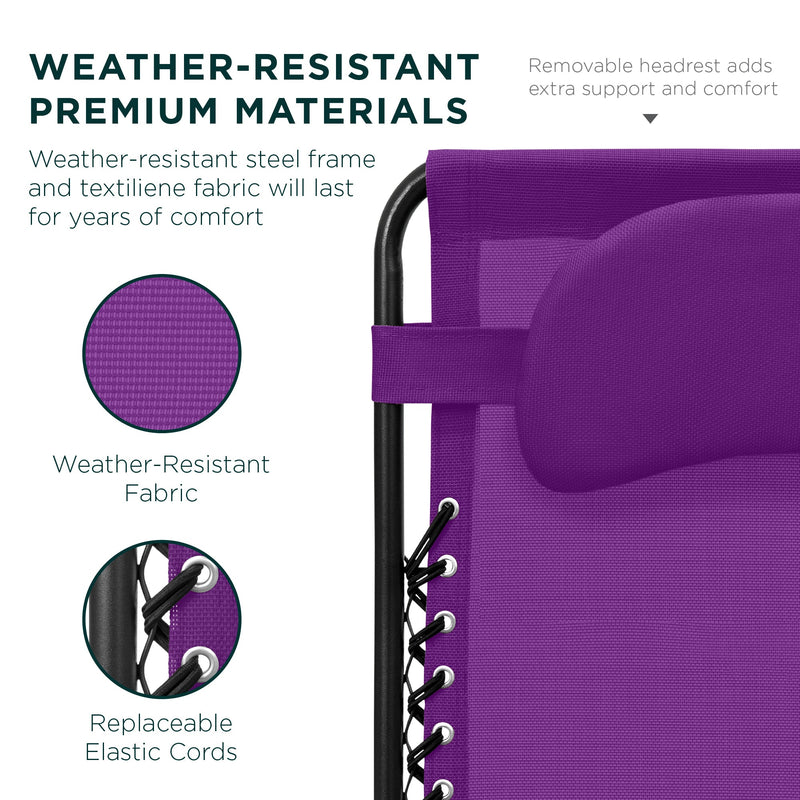 Oversized Reclining Zero Gravity Chair Lounger w/ Cup Holder, Pillow