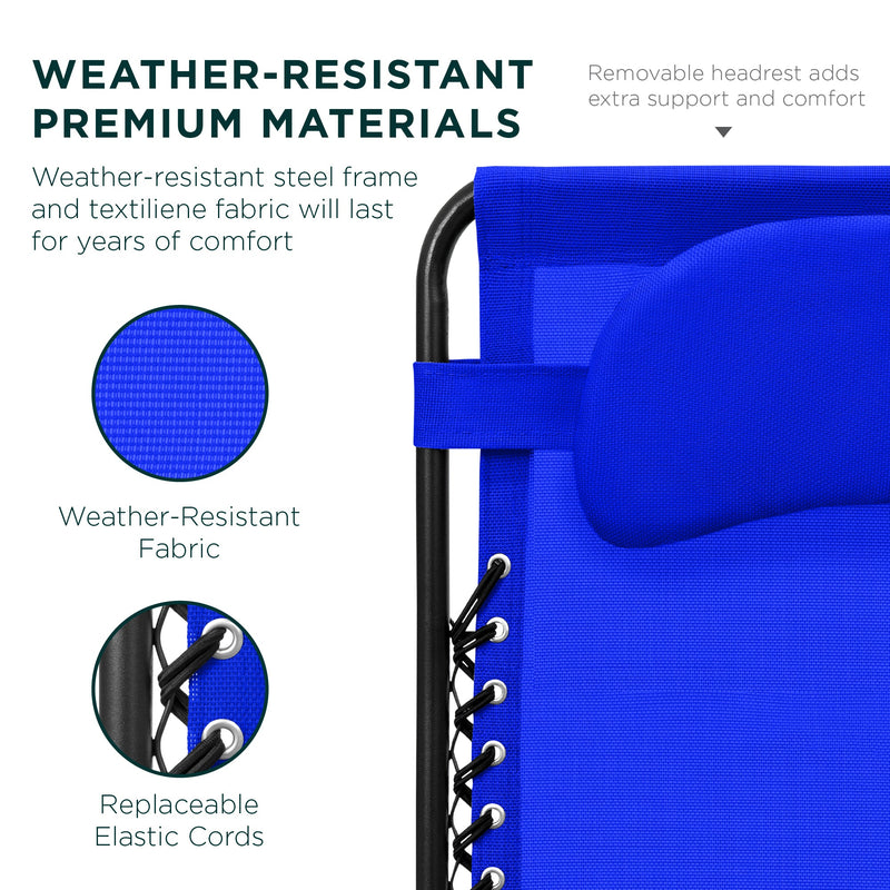 Oversized Reclining Zero Gravity Chair Lounger w/ Cup Holder, Pillow