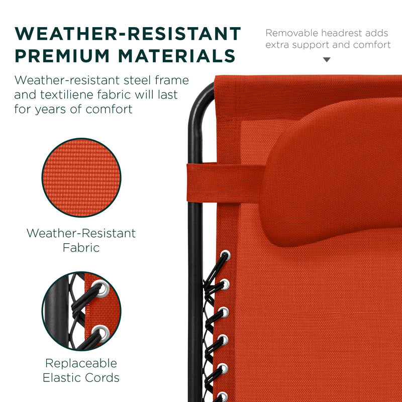 Oversized Reclining Zero Gravity Chair Lounger w/ Cup Holder, Pillow
