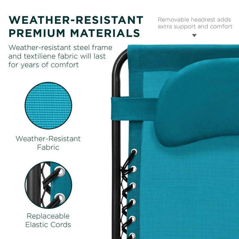 Oversized Reclining Zero Gravity Chair Lounger w/ Cup Holder, Pillow