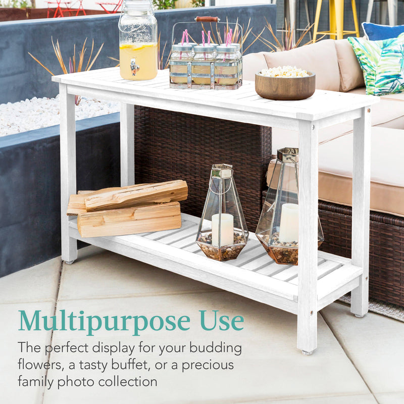 2-Shelf Wooden Console Table Storage Organizer w/ Natural Finish - 48in