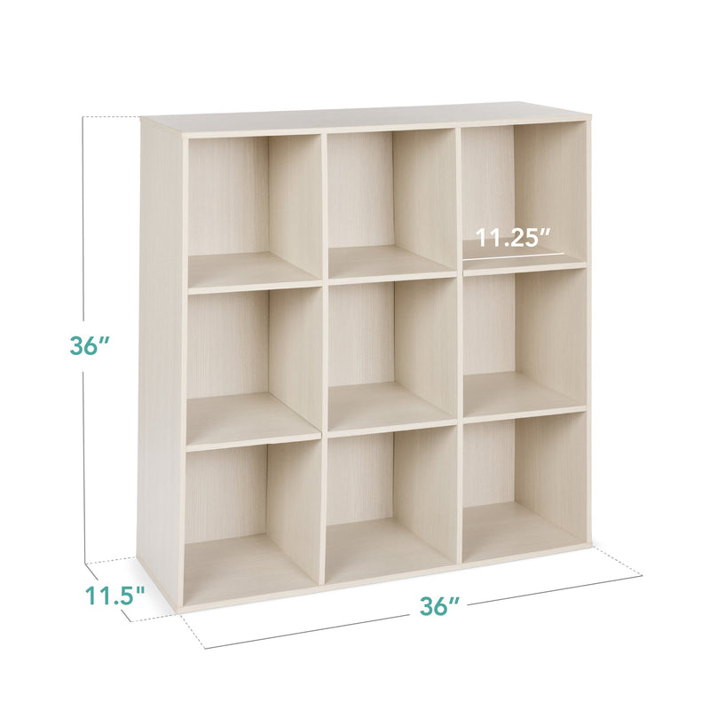9-Cube Bookshelf Storage Display w/ 3 Removable Panels, Customizable Design