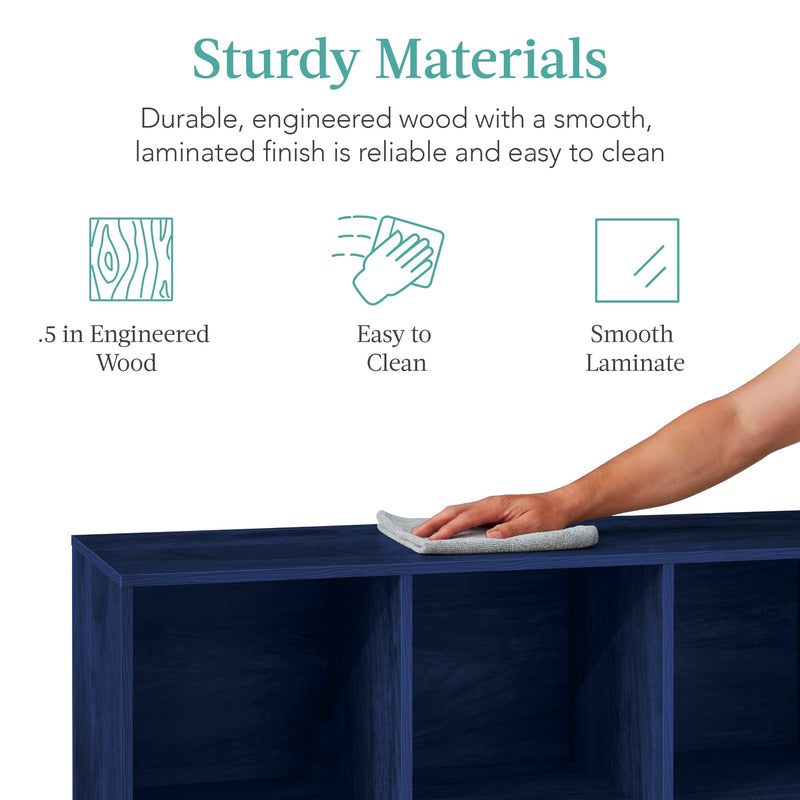 6-Cube Bookshelf, 13.5in Storage Display w/ Removable Panels, Customizable