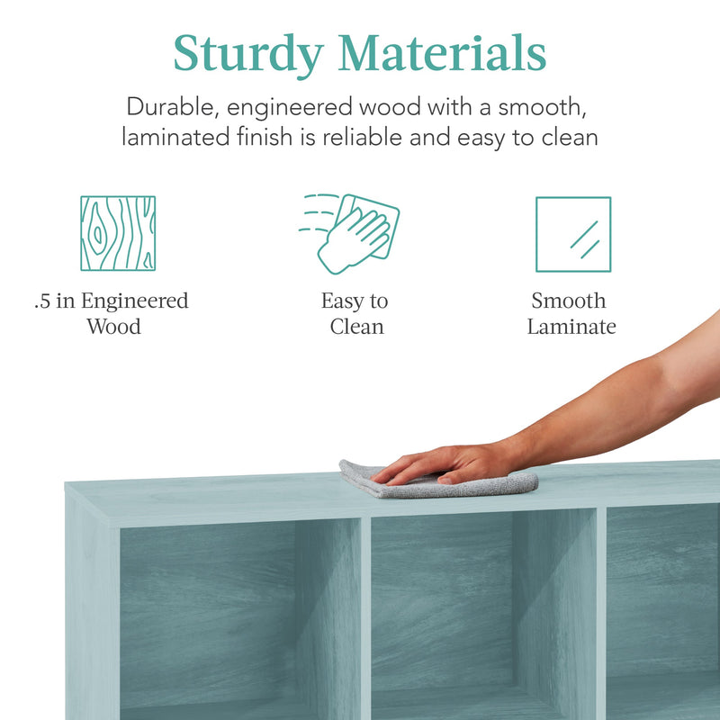 6-Cube Bookshelf, 13.5in Storage Display w/ Removable Panels, Customizable