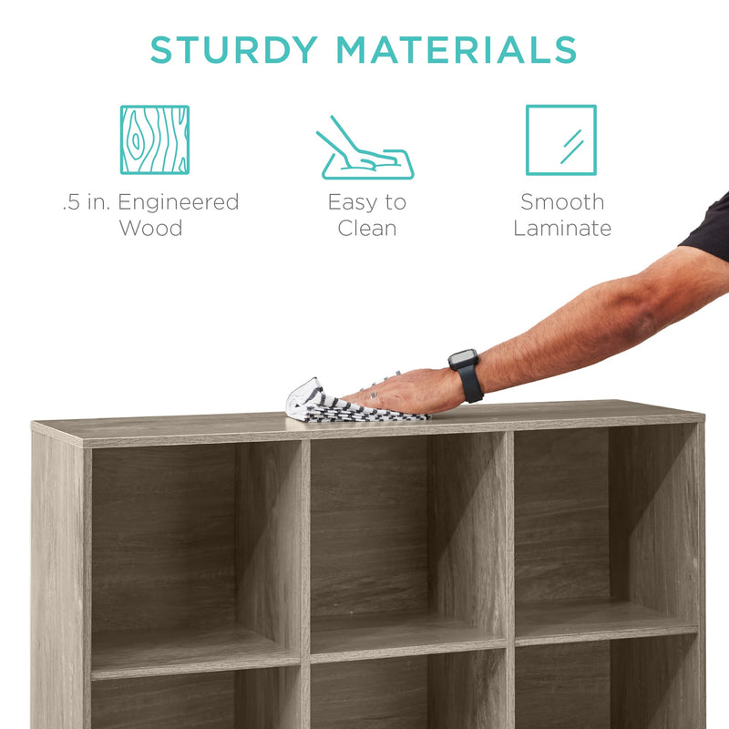 9-Cube Bookshelf, 13.5in Storage Display w/ Removable Panels, Customizable