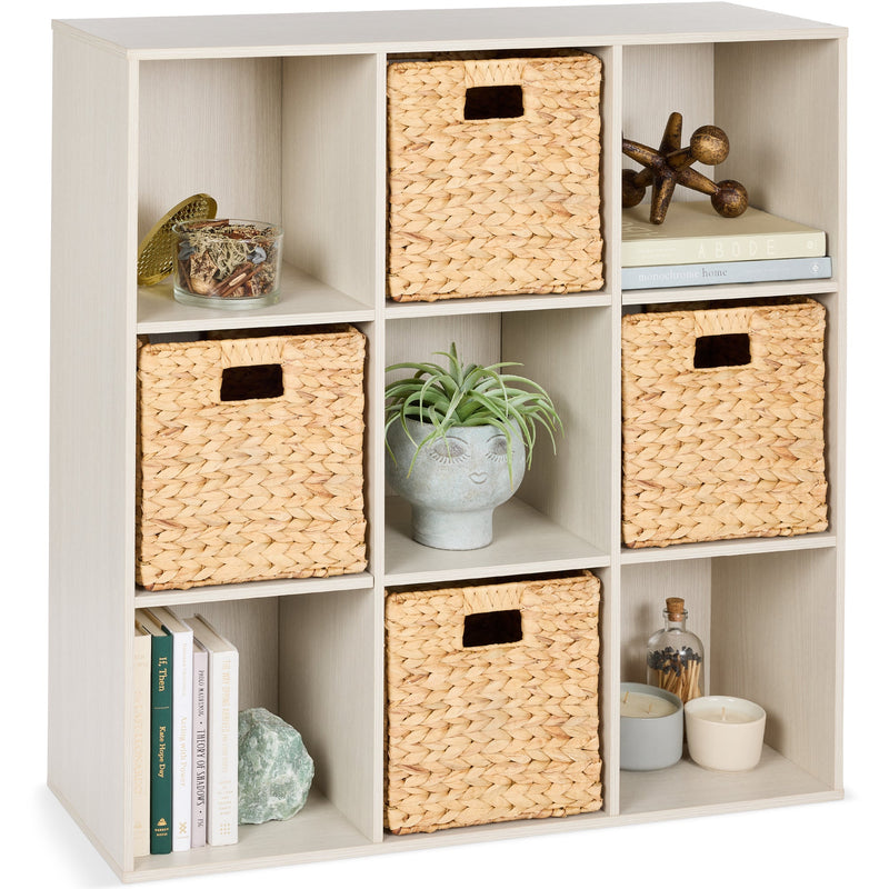 9-Cube Bookshelf, 13.5in Storage Display w/ Removable Panels, Customizable