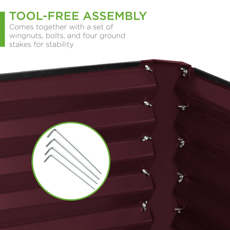 Outdoor Metal Raised Garden Bed for Vegetables, Flowers, Herbs - 6x3x2ft - Kivo Store